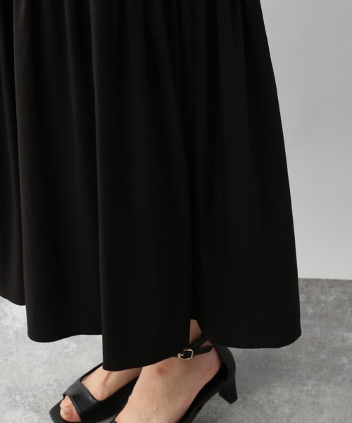 A part by（アパートバイ）の「Vボタンキリカエフレアワンピース  931695（ワンピース・レディース・ブラック/ライトベージュ/ブラウン系その他2/ブルー系その他4・FREE）」の18枚目の写真