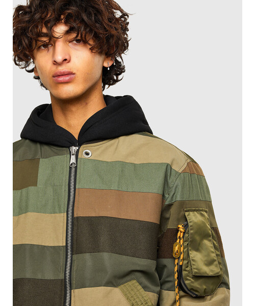 DIESEL】今季デニムミックスマテリアルハーフジャケット アウター D