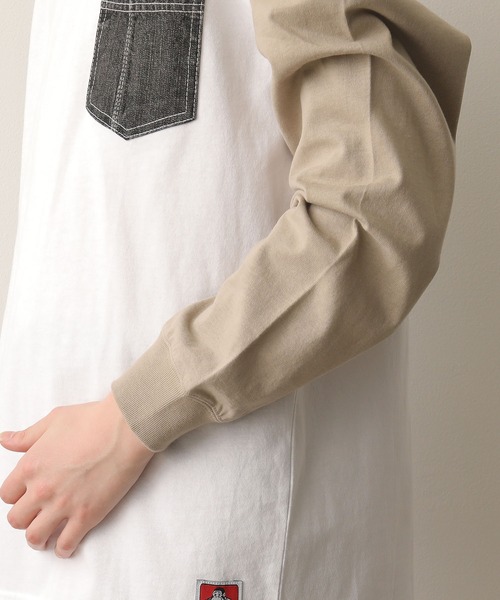 JUNRED(ジュンレッド)の「【別注】BEN DAVIS マルチカラー切替ロンT(Tシャツ/カットソー・メンズ・ホワイト/ダークブラウン/ブルー系その他4・LL/M/L)」の21枚目の写真