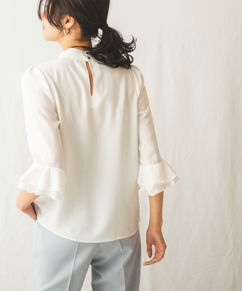 NARACAMICIE(ナラカミーチェ)の「アシンメトリーフリルブラウス(シャツ/ブラウス・レディース・ホワイト/ブラック・SMALL/MEDIUM/LARGE)」の5枚目の写真