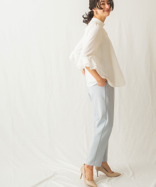 NARACAMICIE(ナラカミーチェ)の「アシンメトリーフリルブラウス(シャツ/ブラウス・レディース・ホワイト/ブラック・SMALL/MEDIUM/LARGE)」の9枚目の写真