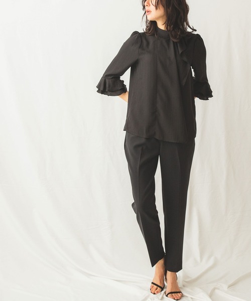 NARACAMICIE(ナラカミーチェ)の「アシンメトリーフリルブラウス(シャツ/ブラウス・レディース・ホワイト/ブラック・SMALL/MEDIUM/LARGE)」の7枚目の写真