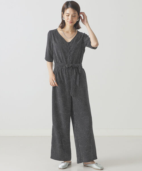 BEAMS LIGHTS（ビームスライツ）の「BEAMS LIGHTS / DEVEAUX 変形 DOT オールインワン（つなぎ/オールインワン・レディース・ブラック/イエロー・38/36）」の4枚目の写真