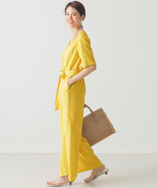 BEAMS LIGHTS（ビームスライツ）の「BEAMS LIGHTS / DEVEAUX 変形 DOT オールインワン（つなぎ/オールインワン・レディース・ブラック/イエロー・38/36）」の5枚目の写真