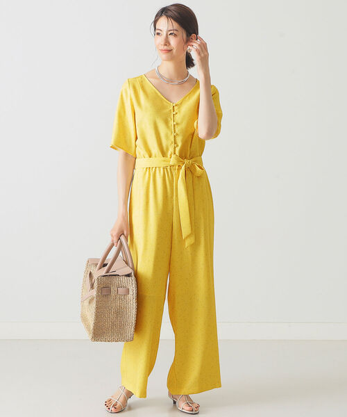 BEAMS LIGHTS（ビームスライツ）の「BEAMS LIGHTS / DEVEAUX 変形 DOT オールインワン（つなぎ/オールインワン・レディース・ブラック/イエロー・38/36）」の6枚目の写真