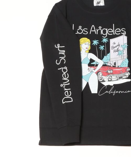 Bling Leads(ブリングリーズ)の「16/- 天竺 イラストプリント クルーネック ロング Tシャツ(Tシャツ/カットソー・メンズ・ブラック/杢グレー/ホワイト/オレンジ・L/M)」の6枚目の写真