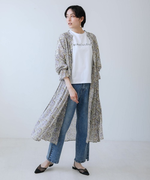 Bou Jeloud（ブージュルード）の「ペイズリーギャザーワンピース（ワンピース・レディース・ブラック/オフホワイト・38）」の7枚目の写真