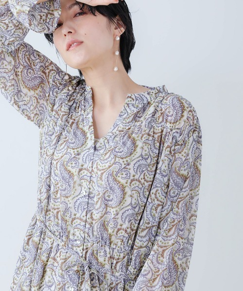 Bou Jeloud（ブージュルード）の「ペイズリーギャザーワンピース（ワンピース・レディース・ブラック/オフホワイト・38）」の22枚目の写真