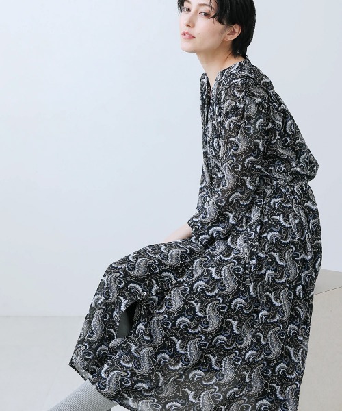Bou Jeloud（ブージュルード）の「ペイズリーギャザーワンピース（ワンピース・レディース・ブラック/オフホワイト・38）」の20枚目の写真