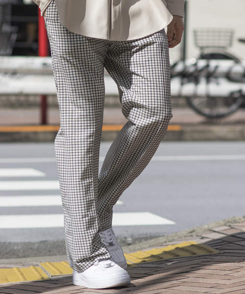JOINT WORKS(ジョイントワークス)の「パジャマチェックフレアパンツ(その他パンツ・メンズ・レッド/グレー・MEDIUM/LARGE)」の1枚目の写真