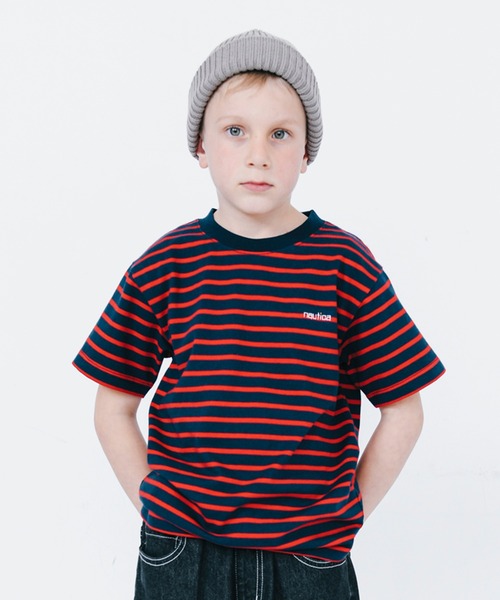 NAUTICA(ノーティカ)の「【NAUTICA/ノーティカ】マリンボーダーTシャツ(Tシャツ/カットソー・キッズ・ブラック/ブルー/杢グレー/レッド/ターコイズブルー/ネイビー・110cm/140cm/100cm/130cm/150cm/120cm)」の1枚目の写真