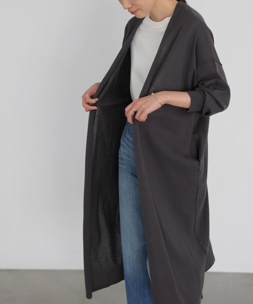 AMERICAN HOLIC（アメリカンホリック）の「ハイゲージニュアンスロングカーディガン（カーディガン/ボレロ・レディース・チャコールグレー/ライトグレー/サックスブルー/モカ・FREE）」の2枚目の写真