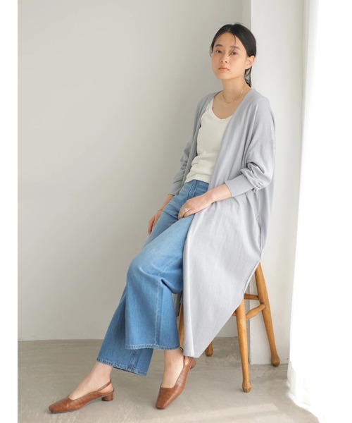 AMERICAN HOLIC（アメリカンホリック）の「ハイゲージニュアンスロングカーディガン（カーディガン/ボレロ・レディース・チャコールグレー/ライトグレー/サックスブルー/モカ・FREE）」の22枚目の写真