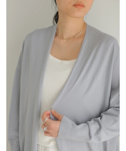 AMERICAN HOLIC（アメリカンホリック）の「ハイゲージニュアンスロングカーディガン（カーディガン/ボレロ・レディース・チャコールグレー/ライトグレー/サックスブルー/モカ・FREE）」の19枚目の写真