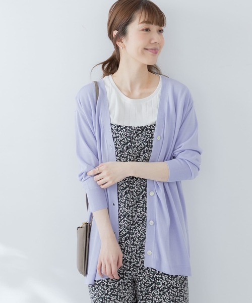 URBAN RESEARCH Sonny Label（アーバンリサーチサニーレーベル）の「クールミストミディ丈カーディガン（カーディガン/ボレロ・レディース・ライトグレー/ベージュ/ブラック/ブルー系その他・FREE）」の5枚目の写真