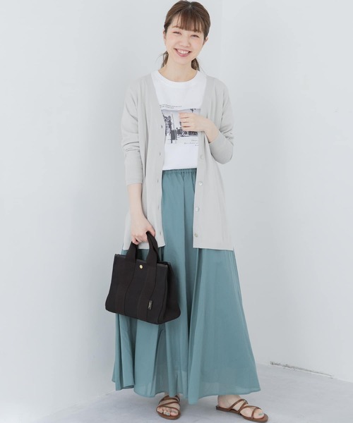 URBAN RESEARCH Sonny Label（アーバンリサーチサニーレーベル）の「クールミストミディ丈カーディガン（カーディガン/ボレロ・レディース・ライトグレー/ベージュ/ブラック/ブルー系その他・FREE）」の7枚目の写真