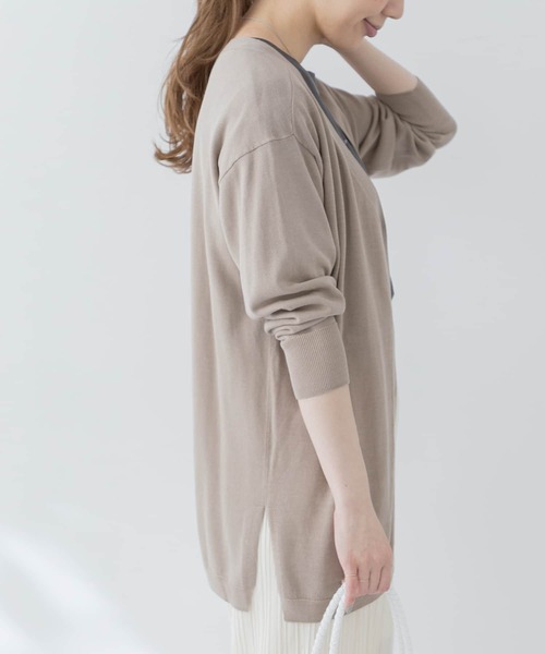 URBAN RESEARCH Sonny Label（アーバンリサーチサニーレーベル）の「クールミストミディ丈カーディガン（カーディガン/ボレロ・レディース・ライトグレー/ベージュ/ブラック/ブルー系その他・FREE）」の10枚目の写真