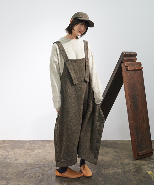 Dulcamara（ドゥルカマラ）の「ブリティッシュWフレームヘムOP - BRITISH WOOL-（ワンピース・レディース・カーキ/グレイッシュベージュ/ブラウン系その他・FREE）」の6枚目の写真