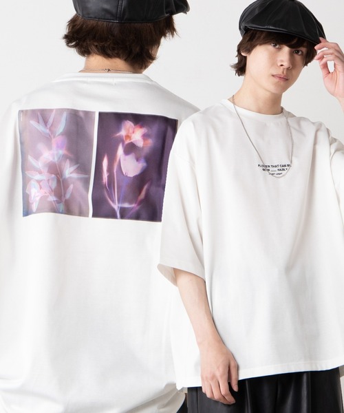 WEGO（ウィゴー）の「WEGO/グラフィックアートビッグシルエット5分袖Tシャツ（Tシャツ/カットソー・メンズ・スミクロ/グレー/ホワイト系その他/ホワイト・LARGE/MEDIUM）」の3枚目の写真