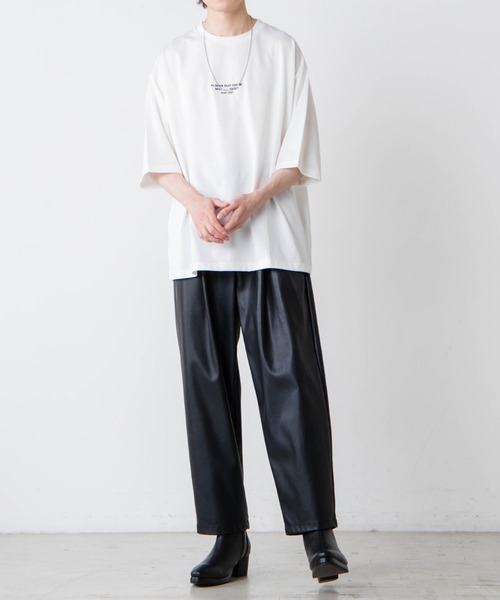 WEGO（ウィゴー）の「WEGO/グラフィックアートビッグシルエット5分袖Tシャツ（Tシャツ/カットソー・メンズ・スミクロ/グレー/ホワイト系その他/ホワイト・LARGE/MEDIUM）」の19枚目の写真