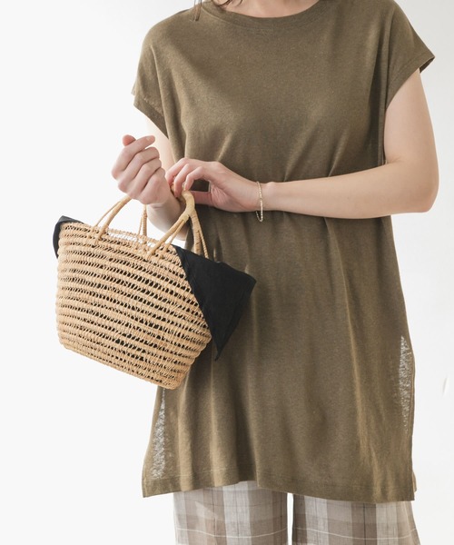 F by ROSSO(エフバイロッソ)の「F by ROSSO インナーバッグ付きかごバッグ(かごバッグ・レディース・ナチュラル/ブラック・-)」の7枚目の写真