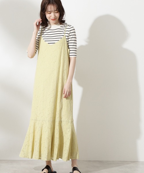 N.（N. Natural Beauty Basic）（エヌエヌナチュラルビューティーベーシック）の「レースマーメイドキャミワンピース（ワンピース・レディース・ホワイト/ブラック/イエロー・MEDIUM）」の3枚目の写真