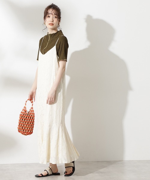 N.（N. Natural Beauty Basic）（エヌエヌナチュラルビューティーベーシック）の「レースマーメイドキャミワンピース（ワンピース・レディース・ホワイト/ブラック/イエロー・MEDIUM）」の16枚目の写真