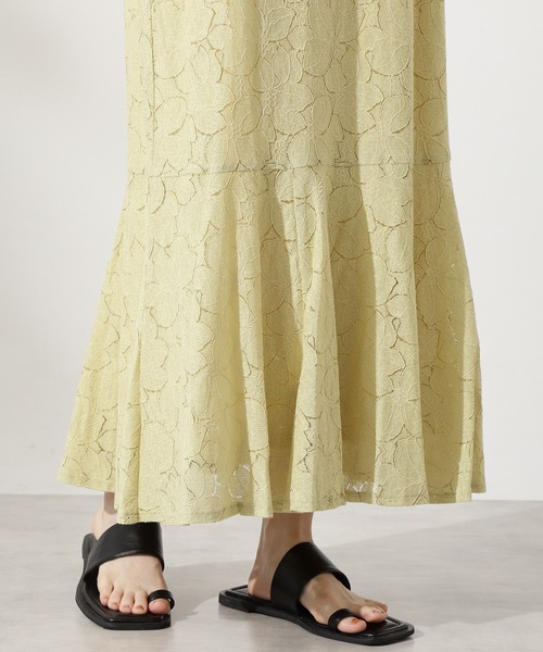 N.（N. Natural Beauty Basic）（エヌエヌナチュラルビューティーベーシック）の「レースマーメイドキャミワンピース（ワンピース・レディース・ホワイト/ブラック/イエロー・MEDIUM）」の7枚目の写真