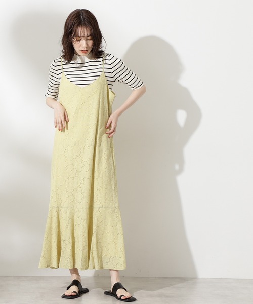 N.（N. Natural Beauty Basic）（エヌエヌナチュラルビューティーベーシック）の「レースマーメイドキャミワンピース（ワンピース・レディース・ホワイト/ブラック/イエロー・MEDIUM）」の10枚目の写真