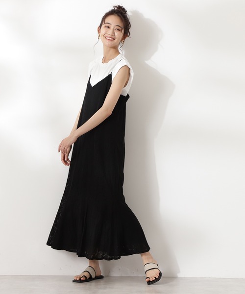 N.（N. Natural Beauty Basic）（エヌエヌナチュラルビューティーベーシック）の「レースマーメイドキャミワンピース（ワンピース・レディース・ホワイト/ブラック/イエロー・MEDIUM）」の21枚目の写真