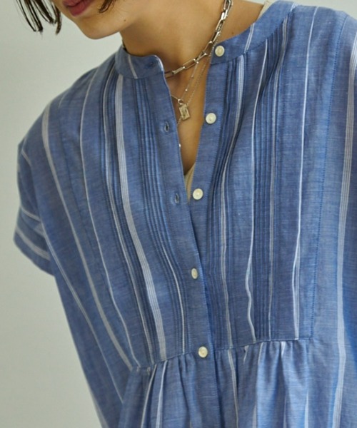 Auntie Rosa Holiday(アンティローザホリデー)の「ピンタックフレンチスリーブチュニック(チュニック・レディース・ホワイト×グレー/ホワイト×ブルー・FREE)」の10枚目の写真