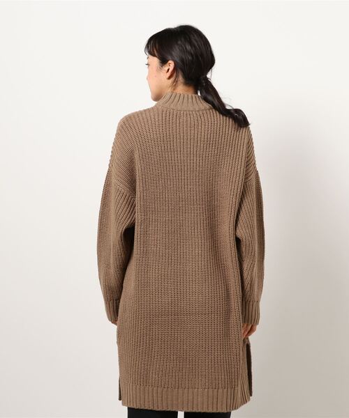 Bling Leads（ブリングリーズ）の「《Bling leads》畔編み　モックネックチュニック（ニット/セーター・レディース・カーキ/アイボリー/ベージュ/ブラック/グレー・FREE）」の7枚目の写真