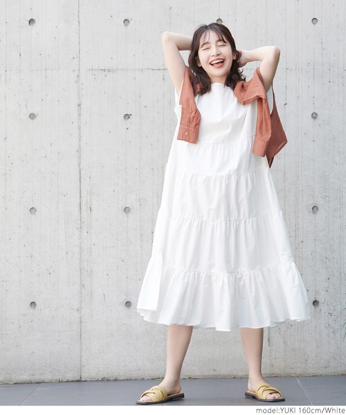 coca（coca）（コカ）の「コットンティアードワンピース（ワンピース・レディース・ホワイト/ブラック・ONE SIZE）」の7枚目の写真