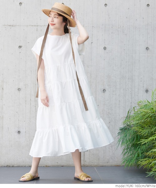 coca（coca）（コカ）の「コットンティアードワンピース（ワンピース・レディース・ホワイト/ブラック・ONE SIZE）」の10枚目の写真