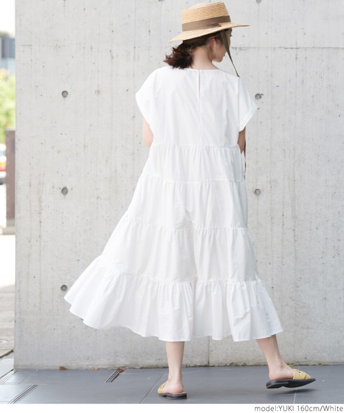 coca（coca）（コカ）の「コットンティアードワンピース（ワンピース・レディース・ホワイト/ブラック・ONE SIZE）」の11枚目の写真