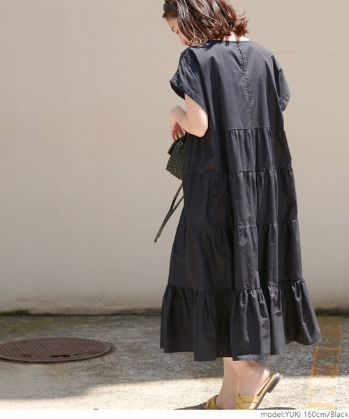 coca（coca）（コカ）の「コットンティアードワンピース（ワンピース・レディース・ホワイト/ブラック・ONE SIZE）」の14枚目の写真