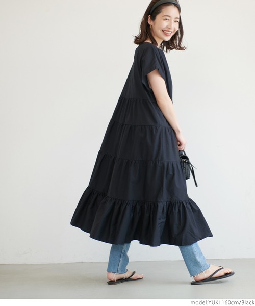 coca（coca）（コカ）の「コットンティアードワンピース（ワンピース・レディース・ホワイト/ブラック・ONE SIZE）」の17枚目の写真