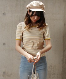 one way | ボーダーテレコトップス(Tシャツ/カットソー)
