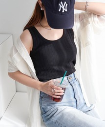 andme | コットンフライスワイドリブタンクトップ(タンクトップ)