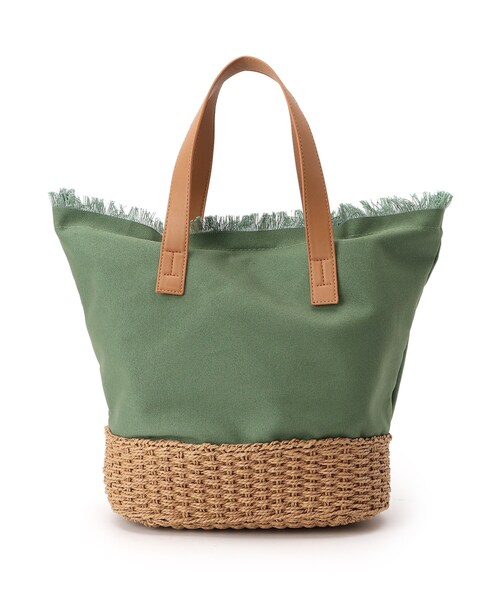 DRESKIP（ドレスキップ）の「◆フリンジ切り替えトート（トートバッグ・レディース・カーキ/オレンジ/アイボリー/キャメル・00）」の3枚目の写真