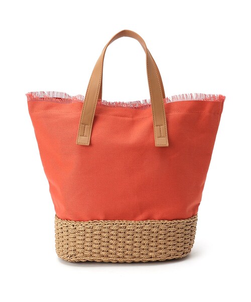 DRESKIP（ドレスキップ）の「◆フリンジ切り替えトート（トートバッグ・レディース・カーキ/オレンジ/アイボリー/キャメル・00）」の4枚目の写真