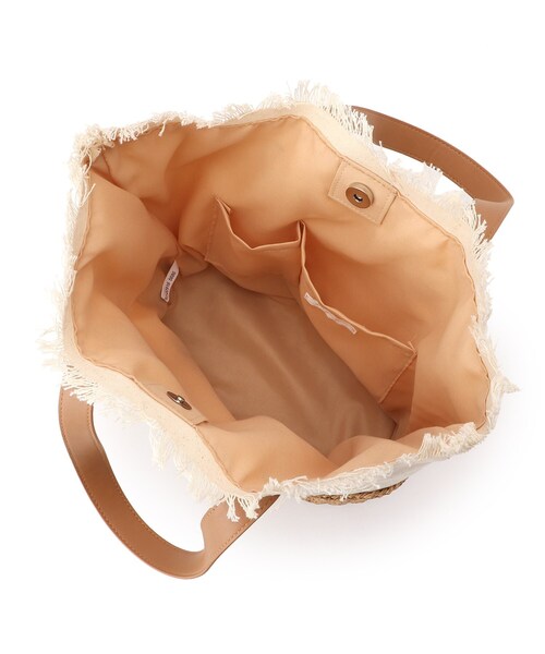 DRESKIP（ドレスキップ）の「◆フリンジ切り替えトート（トートバッグ・レディース・カーキ/オレンジ/アイボリー/キャメル・00）」の8枚目の写真