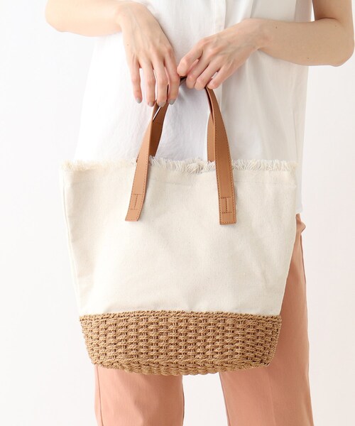 DRESKIP（ドレスキップ）の「◆フリンジ切り替えトート（トートバッグ・レディース・カーキ/オレンジ/アイボリー/キャメル・00）」の10枚目の写真