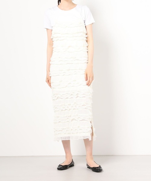 dispark(ディスパーク)の「DISPARK/チュールティアードキャミワンピース(ワンピース・レディース・アイボリー・FREE)」の2枚目の写真