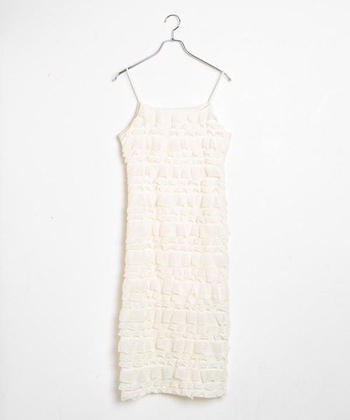 dispark(ディスパーク)の「DISPARK/チュールティアードキャミワンピース(ワンピース・レディース・アイボリー・FREE)」の3枚目の写真