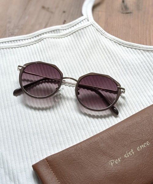 Per sist ence(パーシエンス)の「Per sist ence/パーシエンス メタルボストンサングラス (ケース・眼鏡クリーナー付)(サングラス・レディース・A/B/C/D/E/F・FREE)」の1枚目の写真