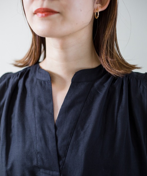 prose verse（プロズヴェール）の「インド綿スタンドカラーノースリワンピース（ワンピース・レディース・ブラック/ベージュ/レッド・ﾌﾘ-）」の20枚目の写真