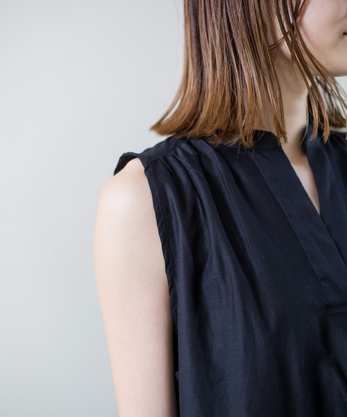 prose verse（プロズヴェール）の「インド綿スタンドカラーノースリワンピース（ワンピース・レディース・ブラック/ベージュ/レッド・ﾌﾘ-）」の22枚目の写真