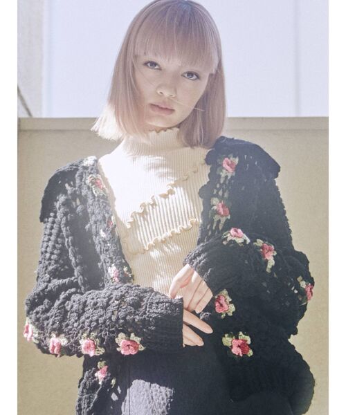 merry jenny(メリージェニー)の「ランダムメロウリブニット(ニット/セーター・レディース・アイボリー/グレー/ブラック/ターコイズブルー・FREE)」の10枚目の写真