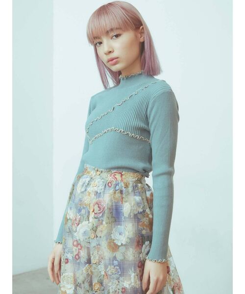 merry jenny(メリージェニー)の「ランダムメロウリブニット(ニット/セーター・レディース・アイボリー/グレー/ブラック/ターコイズブルー・FREE)」の12枚目の写真